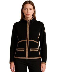 Bogner Full Zip Velvet Piping Zip Pockets Logo Jacket Size M/L